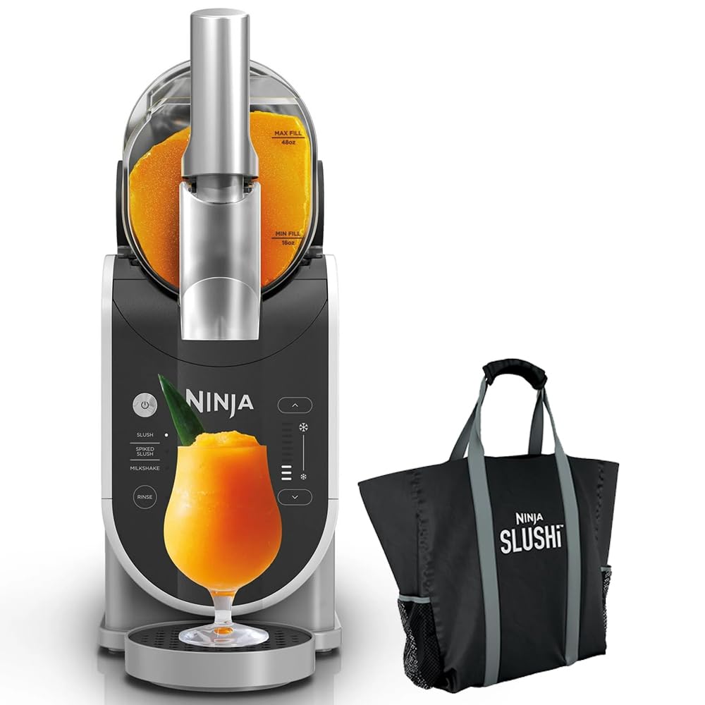 Ninja FS301 Professional Maker with RapidChill Technology, 88 oz Drink & Slushie Machine, 5 Preset Programs, Frozen Margaritas, Frappés, and More, Premium Accents, Black (Renewed)