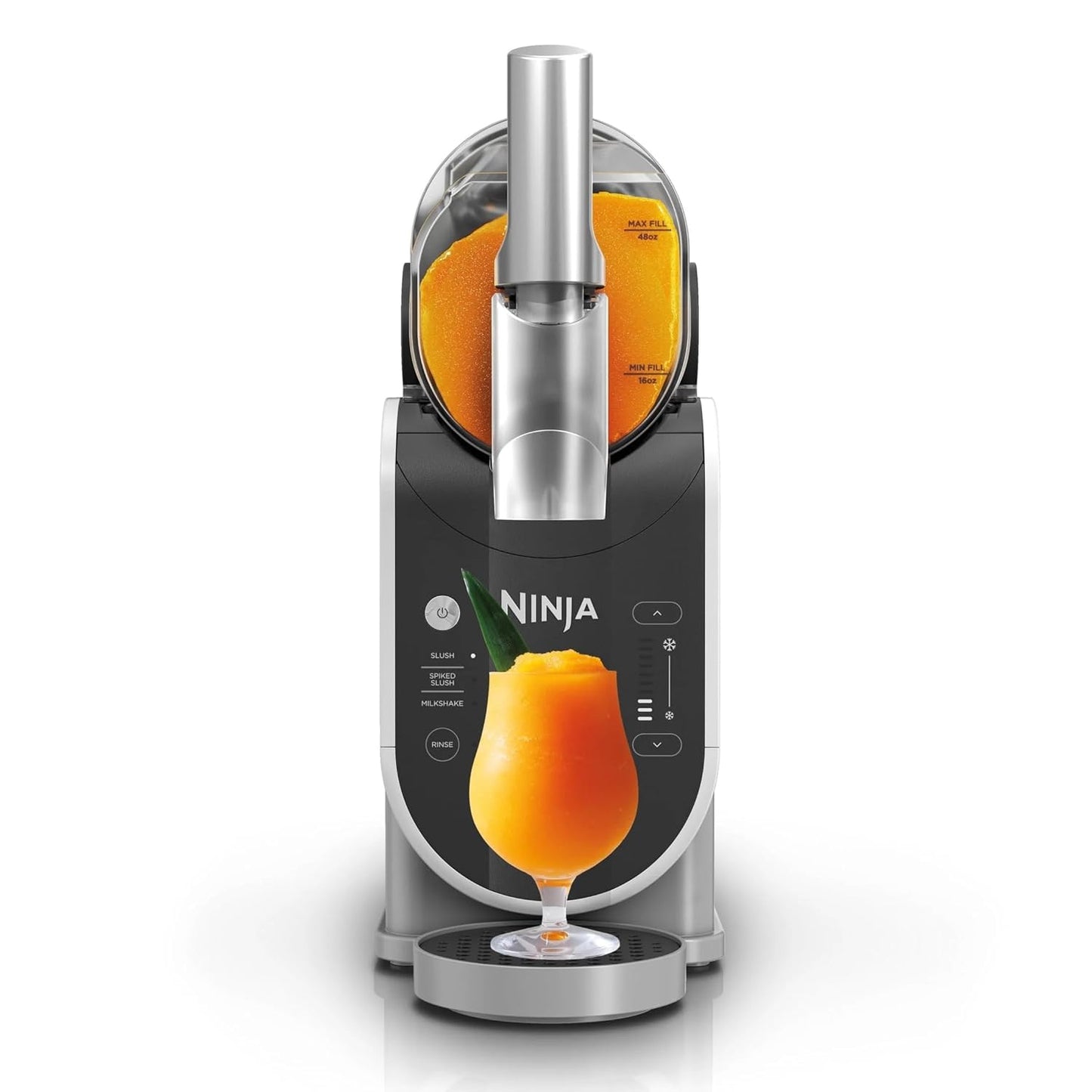 Ninja FS301 Professional Maker with RapidChill Technology, 88 oz Drink & Slushie Machine, 5 Preset Programs, Frozen Margaritas, Frappés, and More, Premium Accents, Black (Renewed)